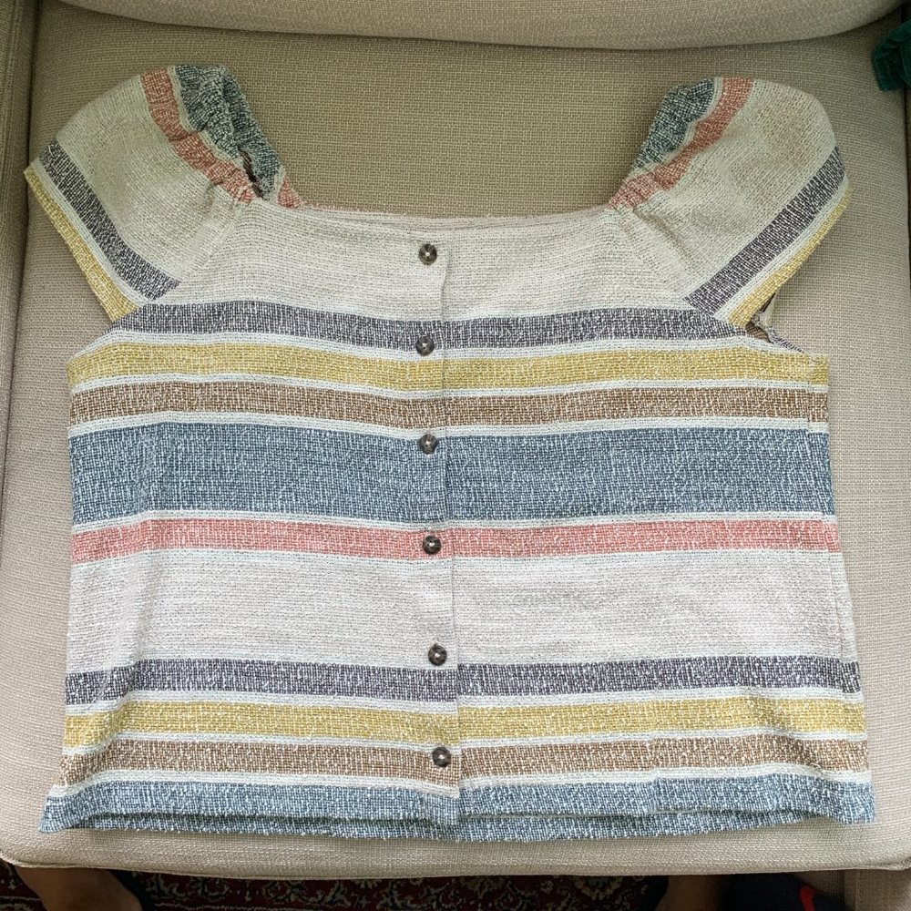 Madewell Striped Texture and Thread Shirt